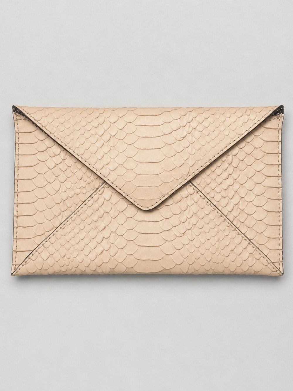 Loeffler Randall Python Embossed Leather Envelope Clutch